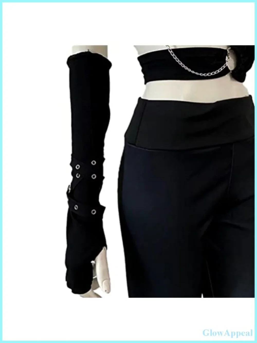 Fingerless Elbow-Length Arm Warmers Punk Goth Grunge Gloves Women Men